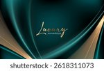 Green and Gold Award Background. Creative Concept Template. Classy Premium Wedding Card. Grand Luxury Decorative Banner for Wedding and Birthday. Premium Congratulations Card. Event Invitation.