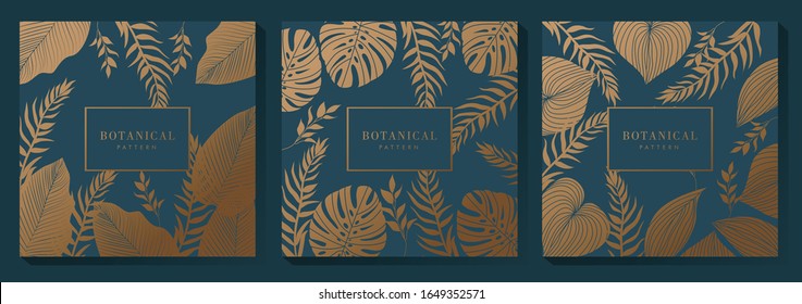 Green and Gold Botanical Pattern