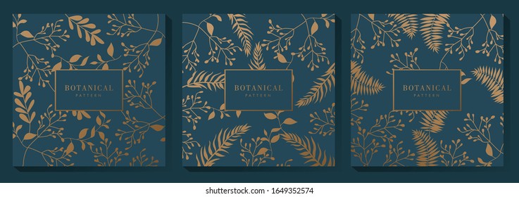 Green and Gold Botanical Pattern