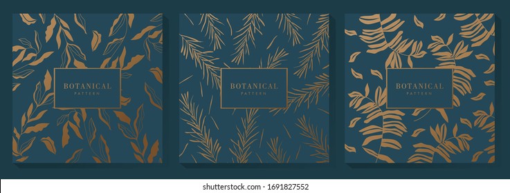 Green and Gold Botanical Pattern