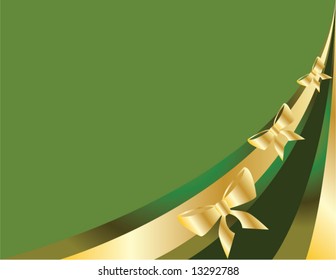 Green Gold bow background
