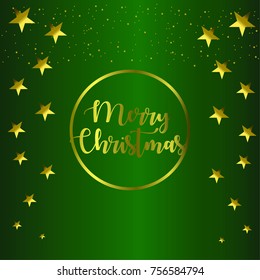 Green and Gold Christmas Card Vector