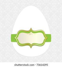 green and gold easter banner wrapped around an egg