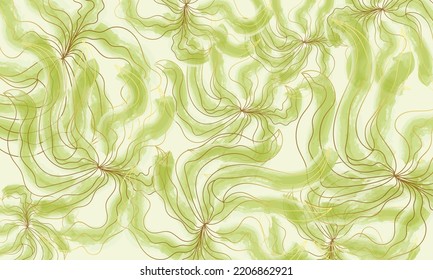 ilustración del vector de fondo abstracto de oro verde floral