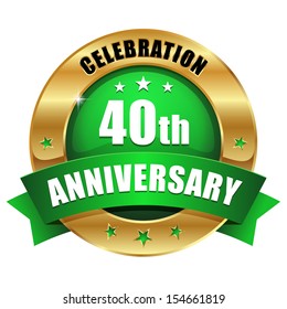 Green gold forty year anniversary button