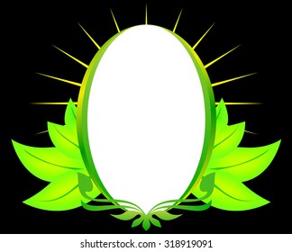 green gold frame floral leaf vector