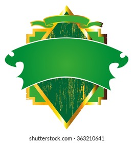 green and gold framed label logo wappen