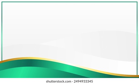 Green and gold gradient dynamic curve shapes suit for business template, banner, background