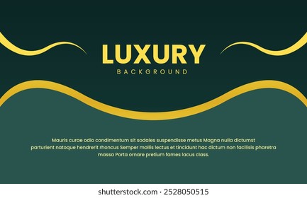 Green Gold Gradient Luxury Background Poster Banner Wallpaper Wave Shape