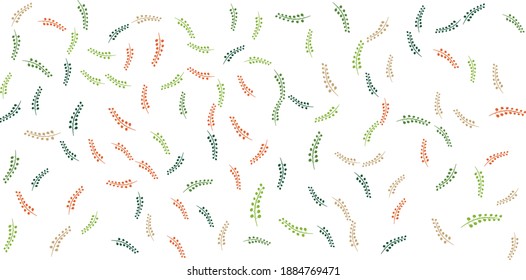 Green gold grey floral pattern background. Hand-drawn vector design for greeting cards. Trendy abstract square Winter Holidays art templates. Suitable for social media post, mobile apps, banner design