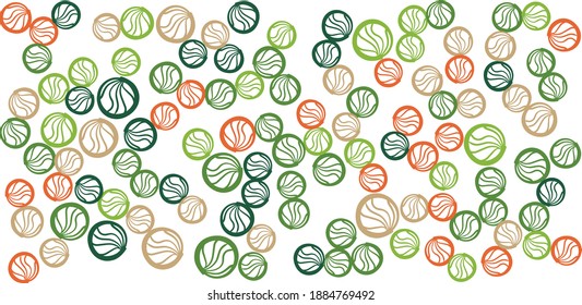 Green gold grey floral pattern background. Hand-drawn vector design for greeting cards. Trendy abstract square Winter Holidays art templates. Suitable for social media post, mobile apps, banner design