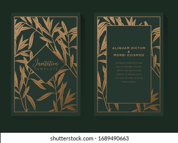 Green and Gold Invitation Background