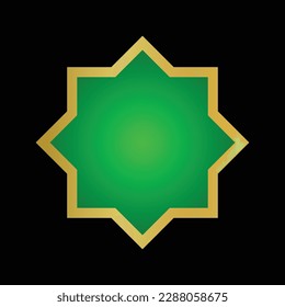 green gold islamic ornament vector design