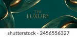 Green and Gold Luxury Background. Modern Classic Premium Design Template. Beautiful Marriage Invitation. Celebration Artwork for Business and Event occasion. Elegant Looking Creative Design Template.