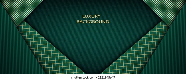 Green and gold luxury background. Vector illustration.