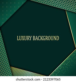 Green and gold luxury background. Vector illustration.