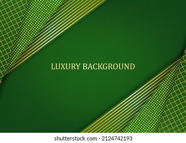 Green and gold luxury background. Vector illustration.