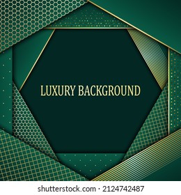 Green and gold luxury background. Vector illustration.