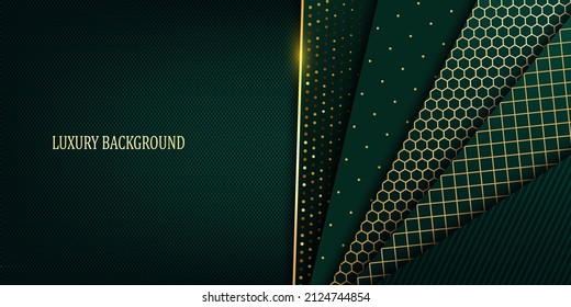 Green and gold luxury background. Vector illustration.