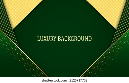 Green and gold luxury background. Vector illustration.