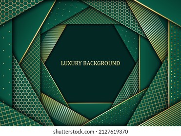 Green and gold luxury background. Vector illustration.