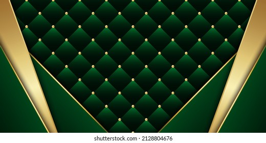 Green and gold luxury background. Vector illustration.