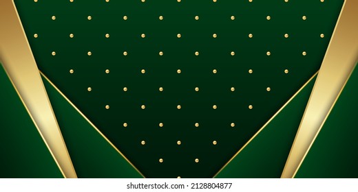 Green and gold luxury background. Vector illustration.