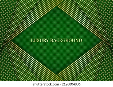Green and gold luxury background. Vector illustration.