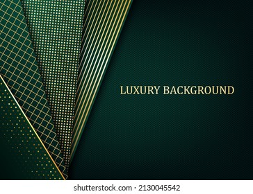 Green and gold luxury background. Vector illustration.