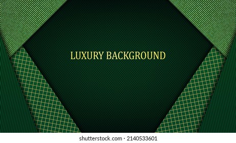 Green and gold luxury background. Vector illustration.