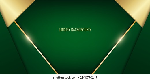 Green and gold luxury background. Vector illustration.