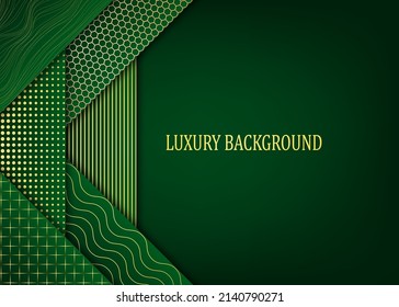 Green and gold luxury background. Vector illustration.