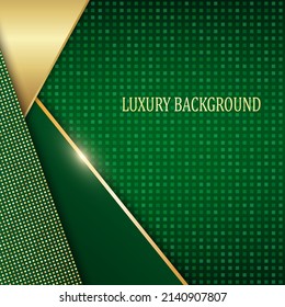 Green and gold luxury background. Vector illustration.