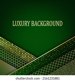 Green and gold luxury background. Vector illustration.