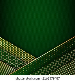 Green and gold luxury background. Vector illustration.