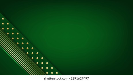 Green and gold luxury background. Vector illustration.