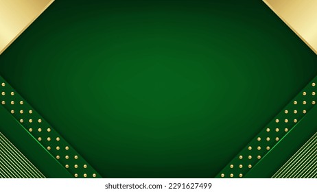Green and gold luxury background. Vector illustration.