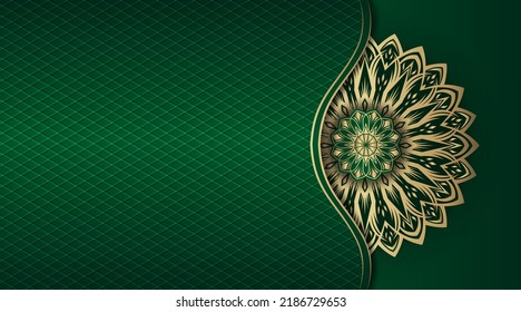 green and gold, luxury mandala background