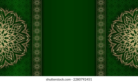 green and gold, luxury mandala background