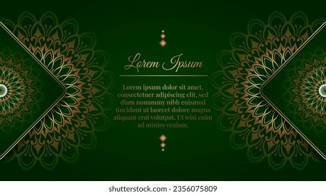 Green and gold, luxury mandala background