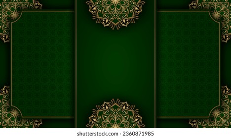 green and gold, luxury mandala background