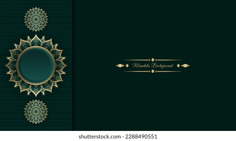 Green and gold, mandala background
