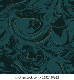 Green and gold marble texture seamless pattern. Style and trendy background. Vector illustration
