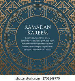 Green And Gold Ramadan Pattern Background