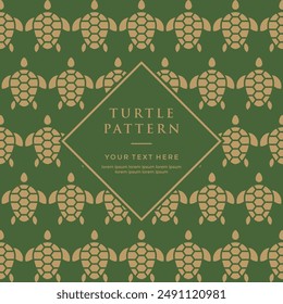 green gold turtle pattern art design