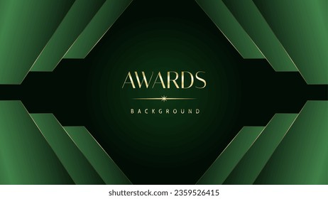 Green golden award graphic background. Elegant luxury corporate modern template. Trophy banner flyer certificate. Vector illustration design.