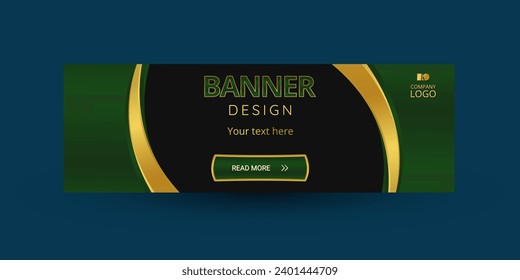 Green and golden banner design with CTA button: Read more.