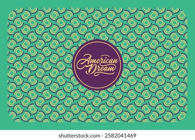 green and golden purple vector backdrop with circles. Illustration with set of abstract spheres. Pattern 