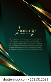 Green and Golden Royal Greeting Card, Elegante Textura de Fundo para Convidar Evento de Moda. Convite de compromisso elegante com estrutura sofisticada e design limpo

