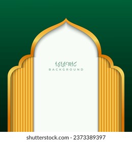 Green and golden simple islamic background